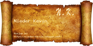 Nieder Kevin névjegykártya